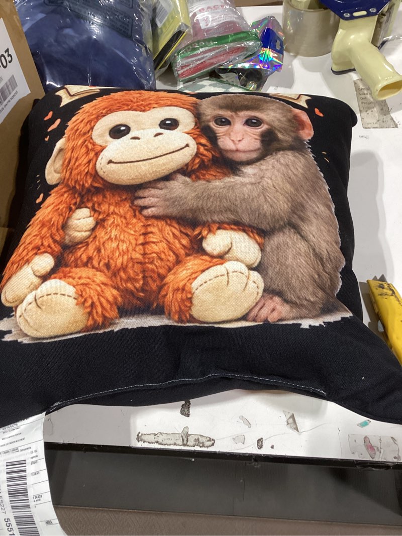 Condition photo showing Good Condition for cute monkey punch panchi kun japan baby monkey team punch throw pillow 16x16
