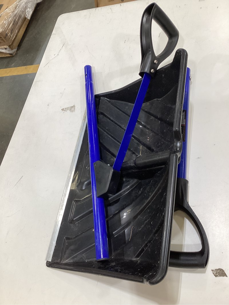 Condition photo showing As Is for Snow Joe SJ-SHLV20 Shovelution Snow Shovel with Spring-Assist Handle, Heavy-Duty Shovel for Fast Snow Removal, 20 Inches, Blue 20-Inch Original Blue