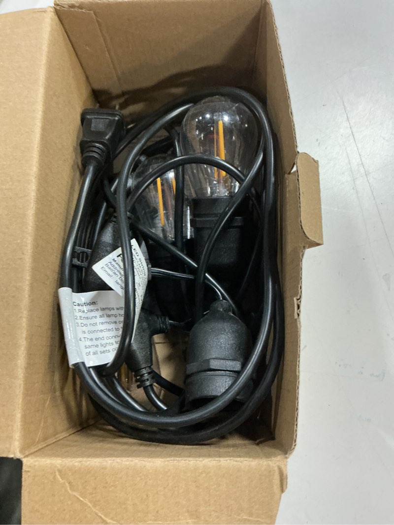 Condition photo showing Good Condition for BRIMAX 12FT Outdoor String Lights with 5 LED Bulbs Outdoor Lights Shatterproof Edison Bulb Commercial Grade Waterproof LED Outside Light for Bistro Gazebos Porch Patio Garden 12FT 5 lights