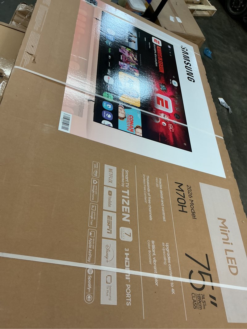 Condition photo showing Good Condition for samsung 75-inch class mini led m70h series samsung vision ai companion smart tv (2026 model, 75m70h) processor 4k, pure spectrum color, motion xcelerator + dlg 120hz