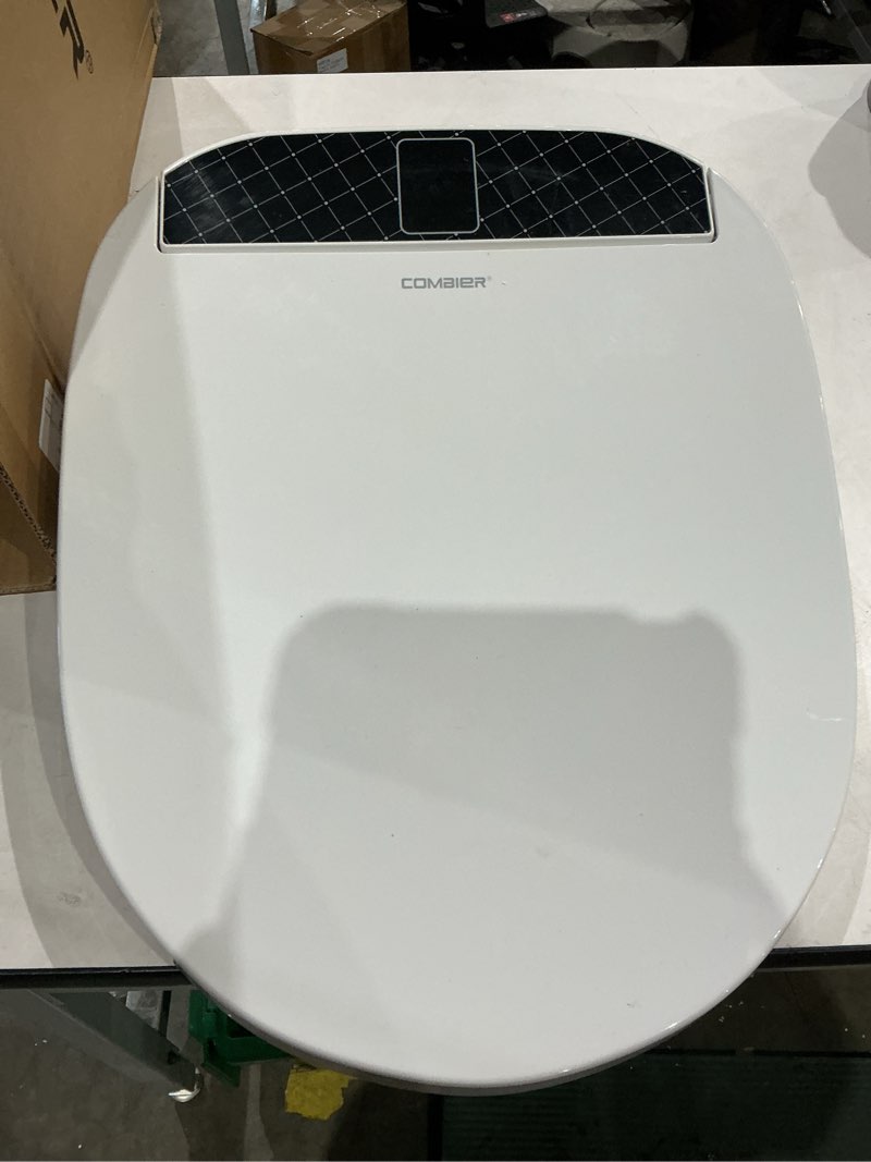 Condition photo showing As Is for combier b bidet toilet seat with turbo wash, wireless remote and side panel, the heated toilet seat have adjustable heated seat, warm water, air dryer & multiple spray modes(elongated)