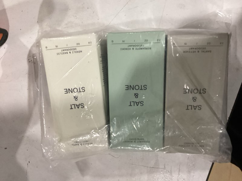 Condition photo showing New/Like New for SALT & STONE Deodorant | Extra Strength Natural Deodorant for Women & Men | Aluminum Free with Seaweed Extracts, Shea Butter & Probiotics | Free From Parabens, Sulfates & Phthalates (2.6 oz) Trio 2.6 Ounce (Pack of 3)