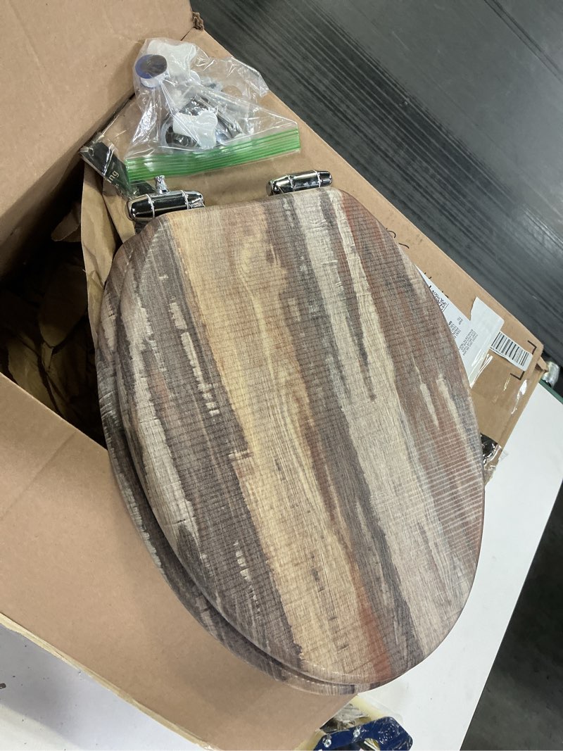 Condition photo showing Good Condition for Angol Shiold Elongated Toilet Seat Molded Wood Toilet Seat with Quietly Close and Quick Release Hinges, Easy to Install also Easy to Clean (Elongated, Board) Elongated-18.5” Board