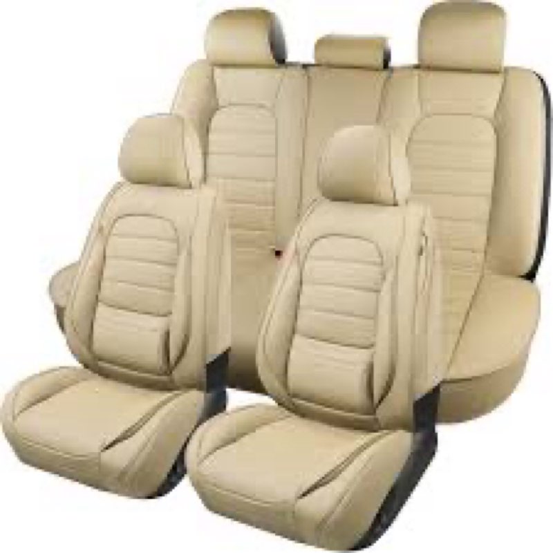 COVER EMPIRE Car Seat Covers Full Set, 5Pcs Universal Leather Seat Covers for Cars, Waterproof Front
