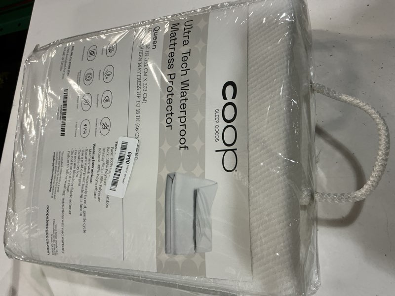 Condition photo showing New/Like New for coop home goods queen mattress protector - smooth top mattress pad, waterproof mattress cover protector, up to 18 inches deep, machine washable mattress topper, noiseless and comfort - queen (60x80)