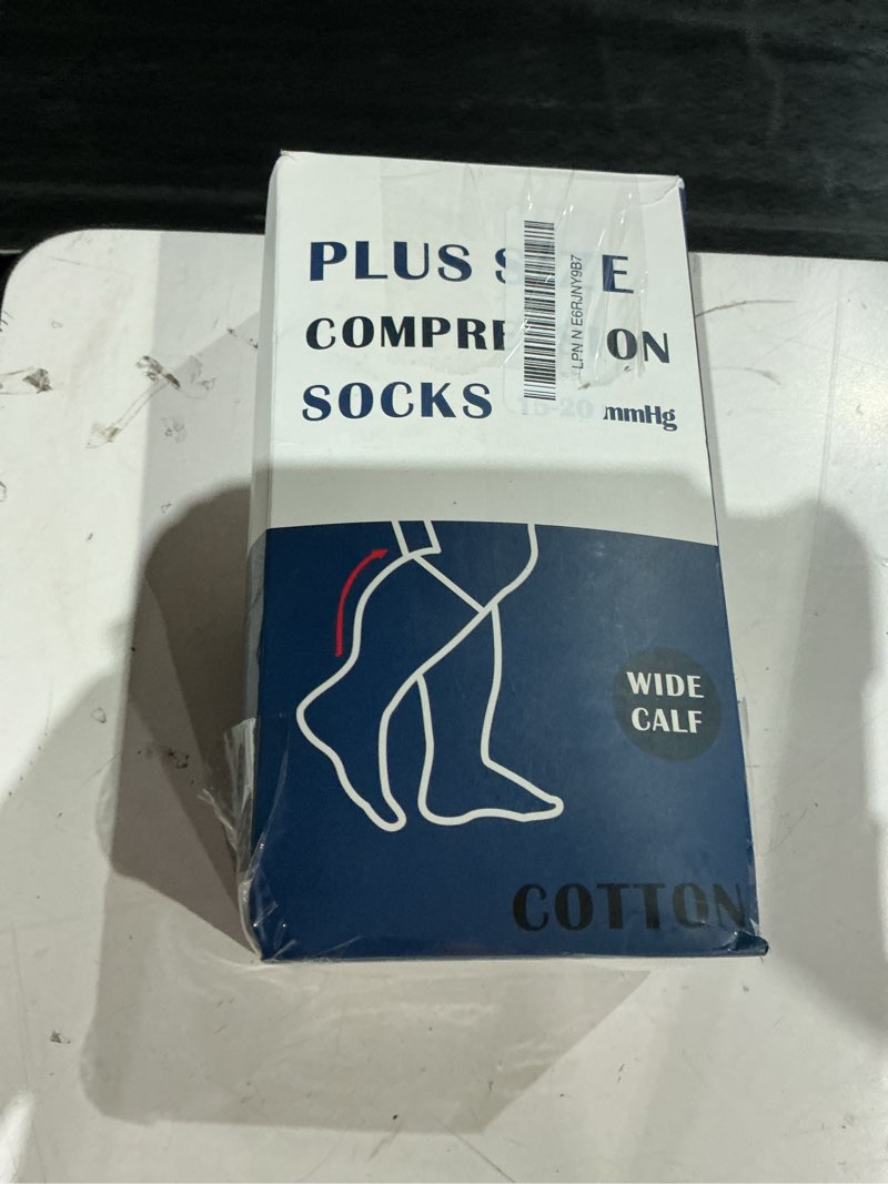 Condition photo showing Good Condition for blicount cotton compression socks for women&men with grips non slip 15-20 mmhg knee high graduated h