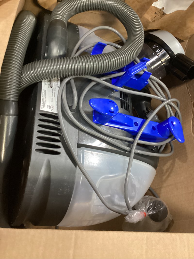Condition photo showing As Is for bissell little green pet deluxe portable carpet cleaner and car/auto detailer, 3353, gray/blue little green deluxe