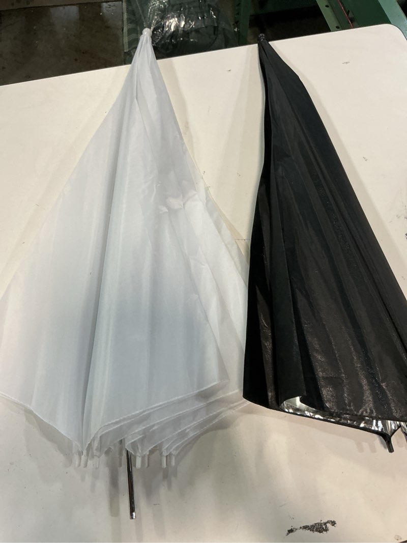Condition photo showing Good Condition for 43" Translucent White Soft Umbrella & Silver Reflector Diffuser Umbrella for Studio/Outdoor Photo and Video Lighting Accessories… 1*43"White+1*43"Black