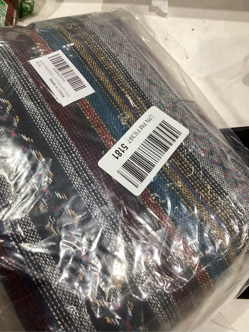 Condition photo showing Good Condition for Saddle Blanket Car Seat Covers, Washable Breathable Striped Woven Cloth Vehicle Front Seat Protector, Automotive Interior Chair Cover, Universal for SUV Automobile Truck