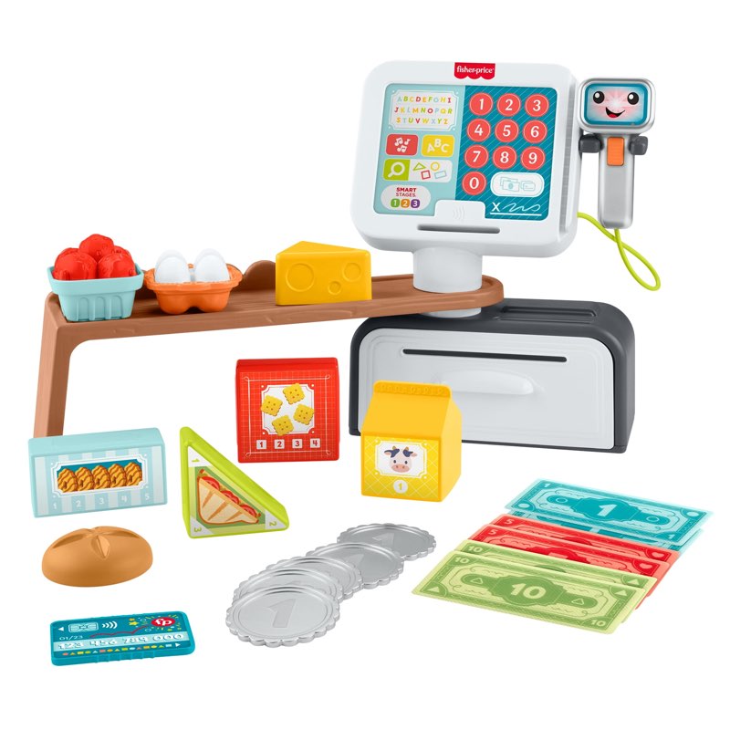 Fisher-Price Toddler Learning Toy Laugh & Learn Count & Shop Cash Register Play Store with 20 Pieces