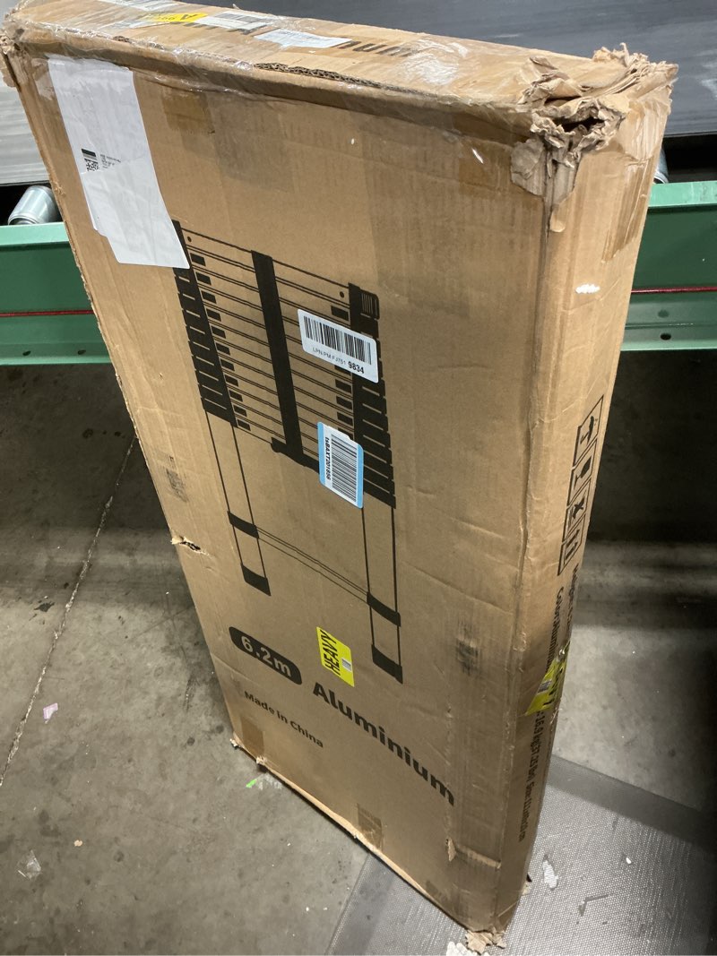 Condition photo showing New/Like New for rikade telescoping ladder 20.3ft & attic ladder, heavy duty aluminum with non-slip feet, 330lb capacity for rv, attic, loft & multi-surface use aluminum 6.2m/20.3ft