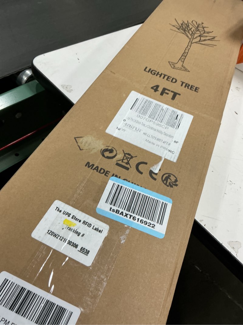 Condition photo showing As Is for Birchlitland LED Birch Tree 4FT 200L Multiple Colors Fairy Lights, Lighted Trees for Indoor Outdoor Home Thanksgiving Christmas Holiday Decoration 4ft Multiple Colors