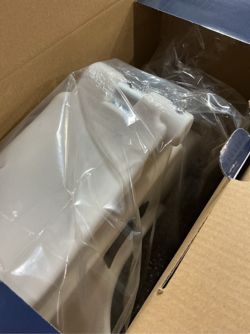 Condition photo showing New/Like New for drive medical 2-in-1 raised toilet seat with removable padded arms - elevated bathroom safety support - secure locking attachment - easy height assistance - durable plastic construction standard