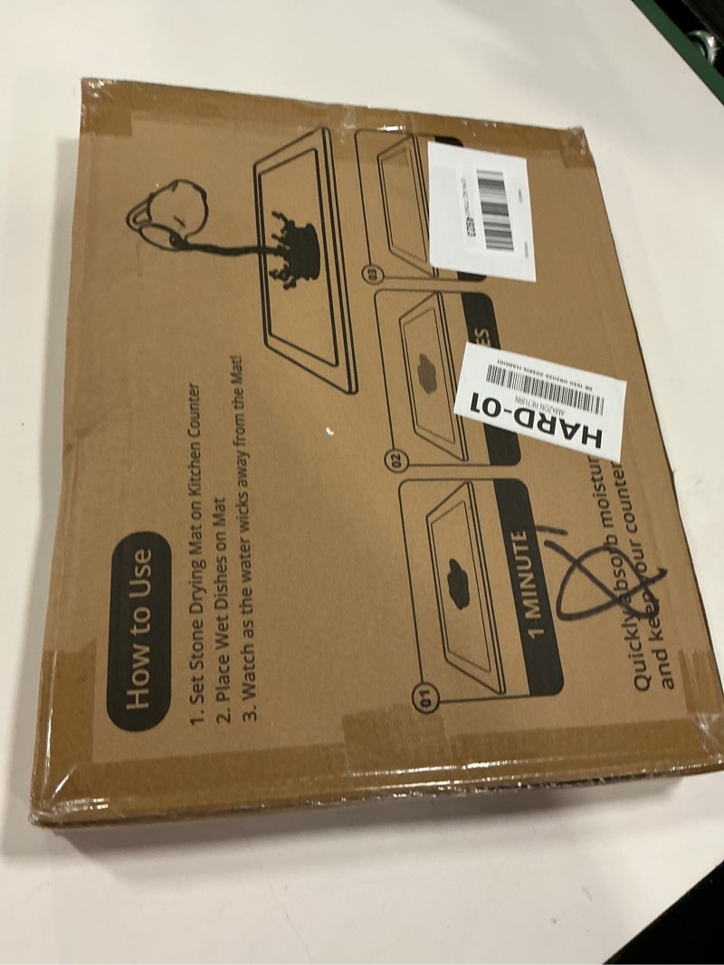 Condition photo showing New/Like New for Dusk & Decor Folding Stone Dish Drying Mat – Quick-Drying Diatomaceous Earth Kitchen Mat for Counter – Foldable, Non-Slip Diatomite Sink Tray for Dishes and Utensils - Gray Gray 23.5" x 15.5"