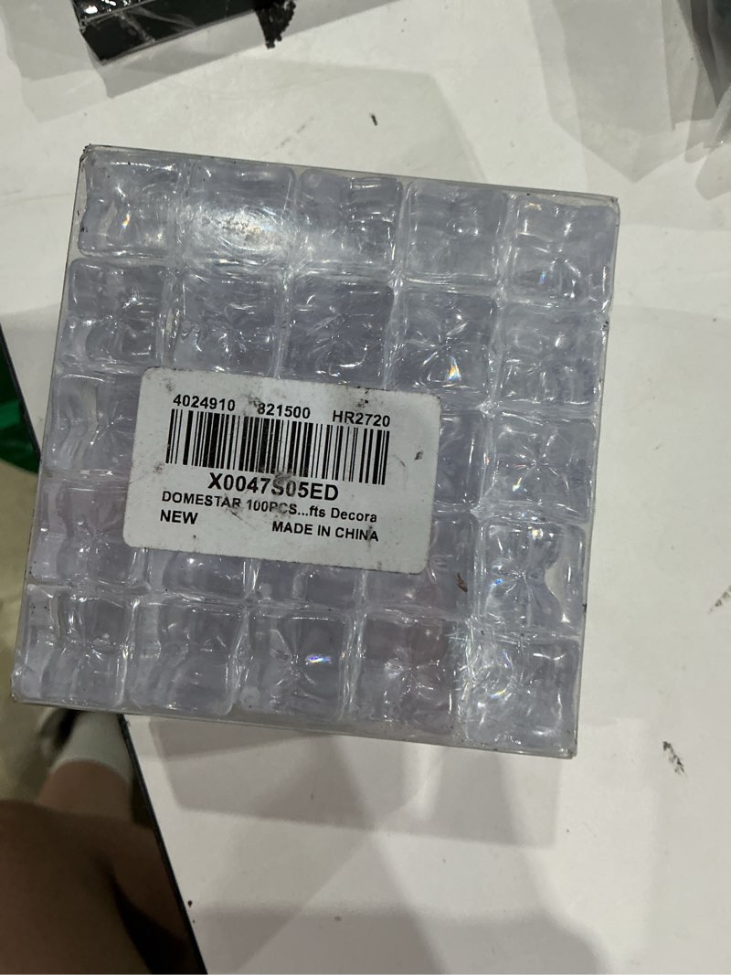 Condition photo showing Good Condition for domestar 100pcs clear fake ice cubes, 0.7'' acrylic fake ice vase fillers centerpiece photography accessories food props table scatter decoration