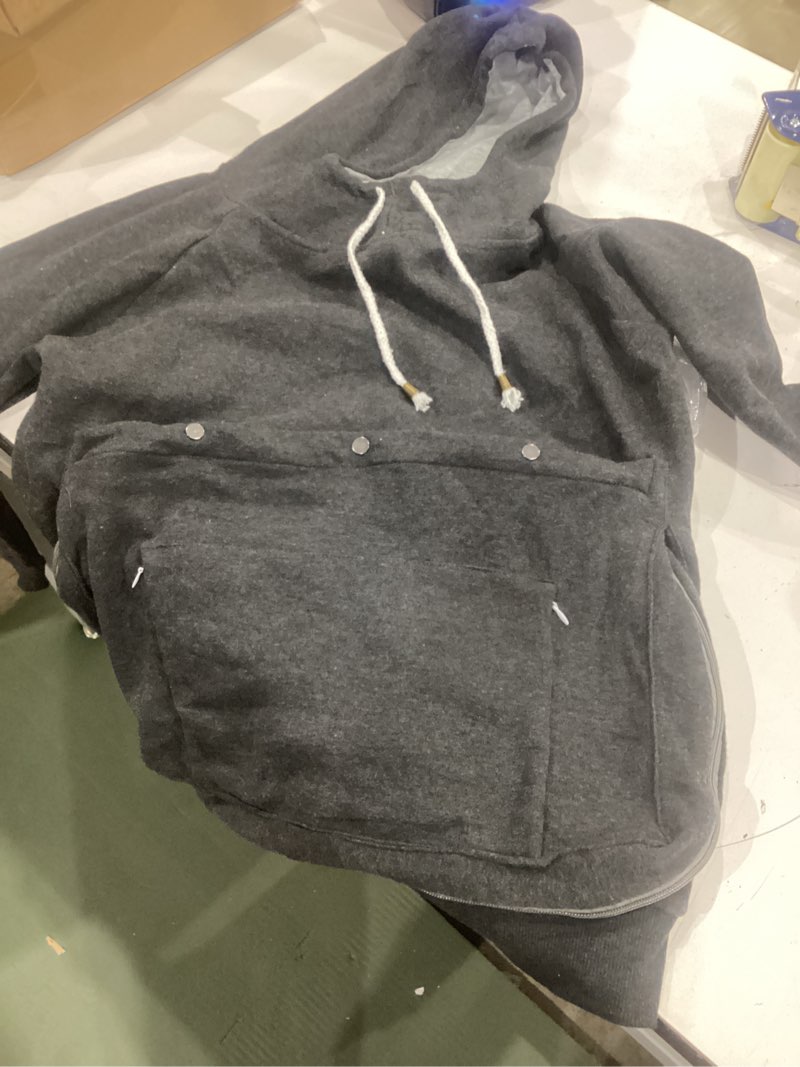 Condition photo showing Good Condition for pet cat dog pouch hoodie small animal carrier – kitten puppy pouch sweatshirt holder fleece unisex hoodies dark grey dark grey small