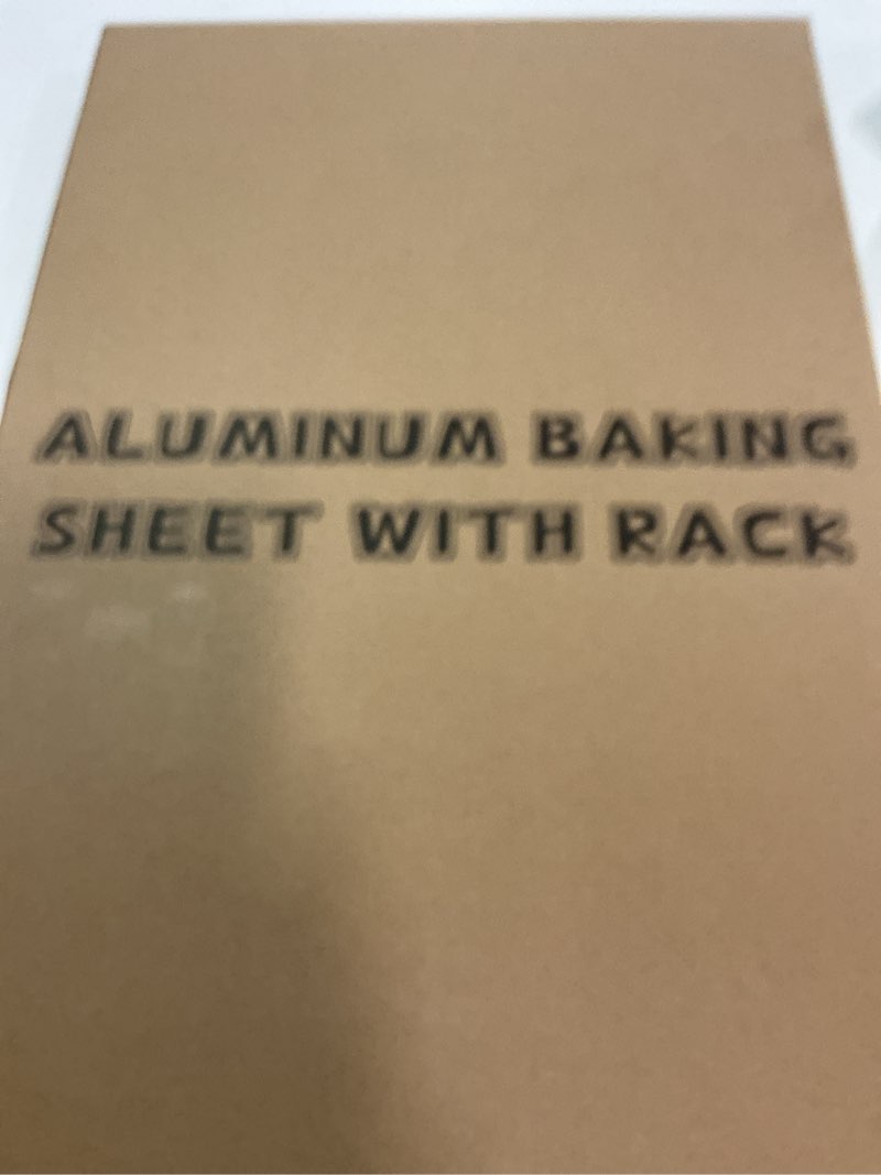 Condition photo showing New/Like New for 24 Inch Baking Sheet Pans with Rack Set, Natural Aluminum Cookie Sheet, Extra Large Commercial Quality Baking Sheet Pan Set, Warp Resistant Nonstick Thick Cookie Tray Pans for Baking, Roasting