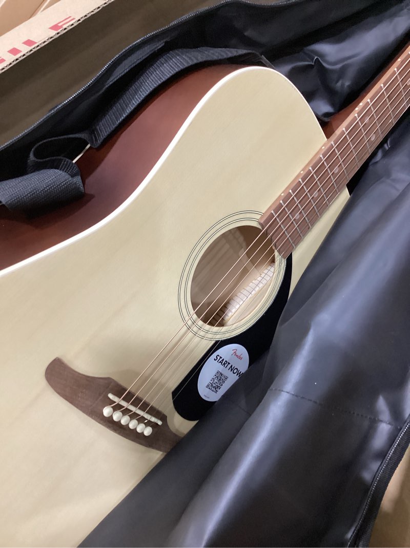 Condition photo showing New/Like New for Fender California Debut Redondo Series Acoustic Guitar Pack, Beginner Guitar, 2-Year Warranty, Includes Gig Bag, Stand, and More, Natural
