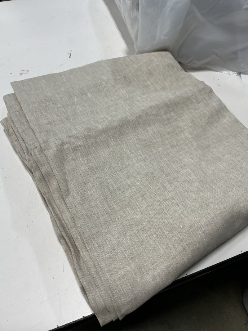 Condition photo showing Good Condition for textured cotton curtain(color: oatmeal)(unknown size)