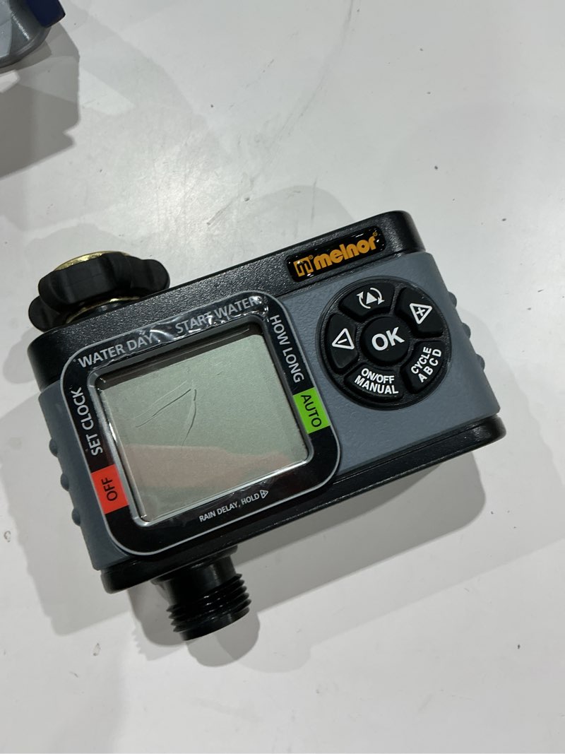Condition photo showing As Is for melnor 1 output port stationary digital hose end timer