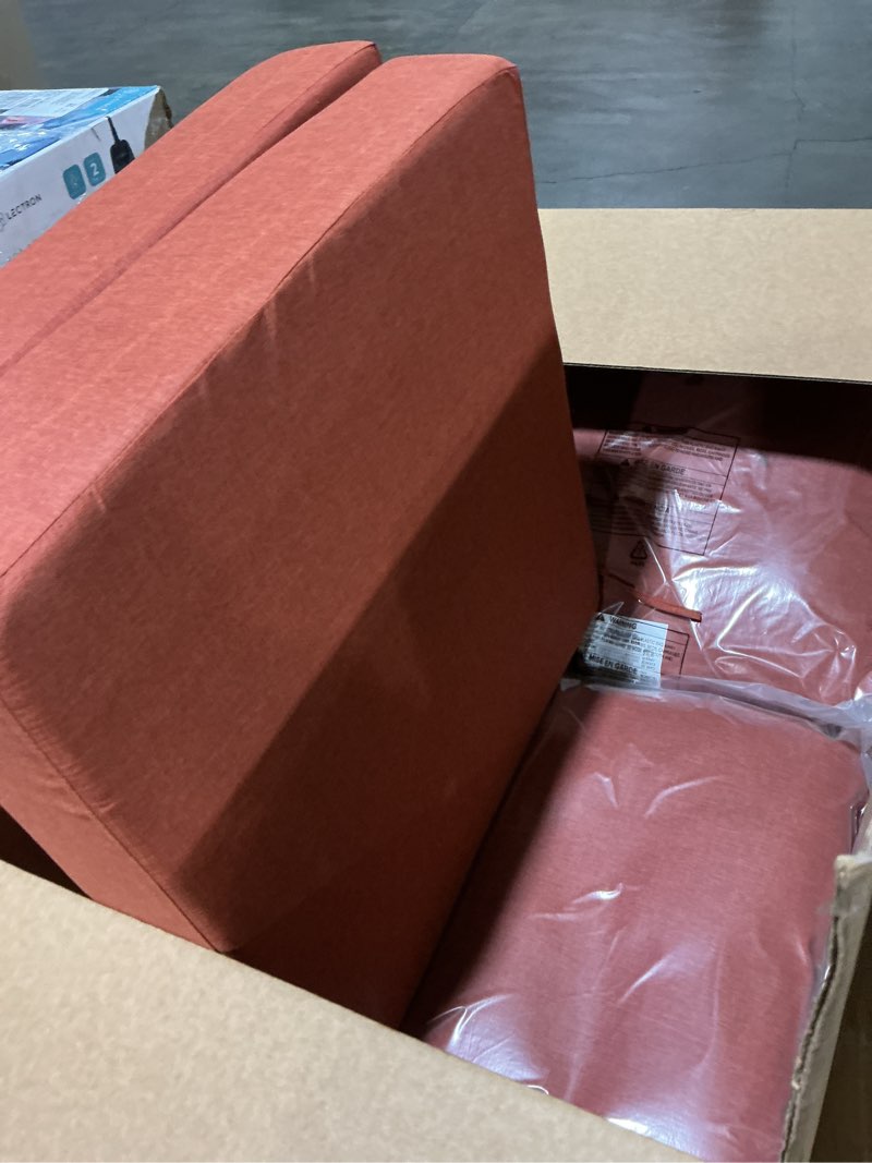 Condition photo showing Good Condition for 21.5x25.5 inch outdoor deep seat cushions set of 2,thick high-density foam, water-resistant, piped edges & ykk hidden zipper for patio furniture,quarry red 21.5"x25.5"x5.3" 2sets quarry red