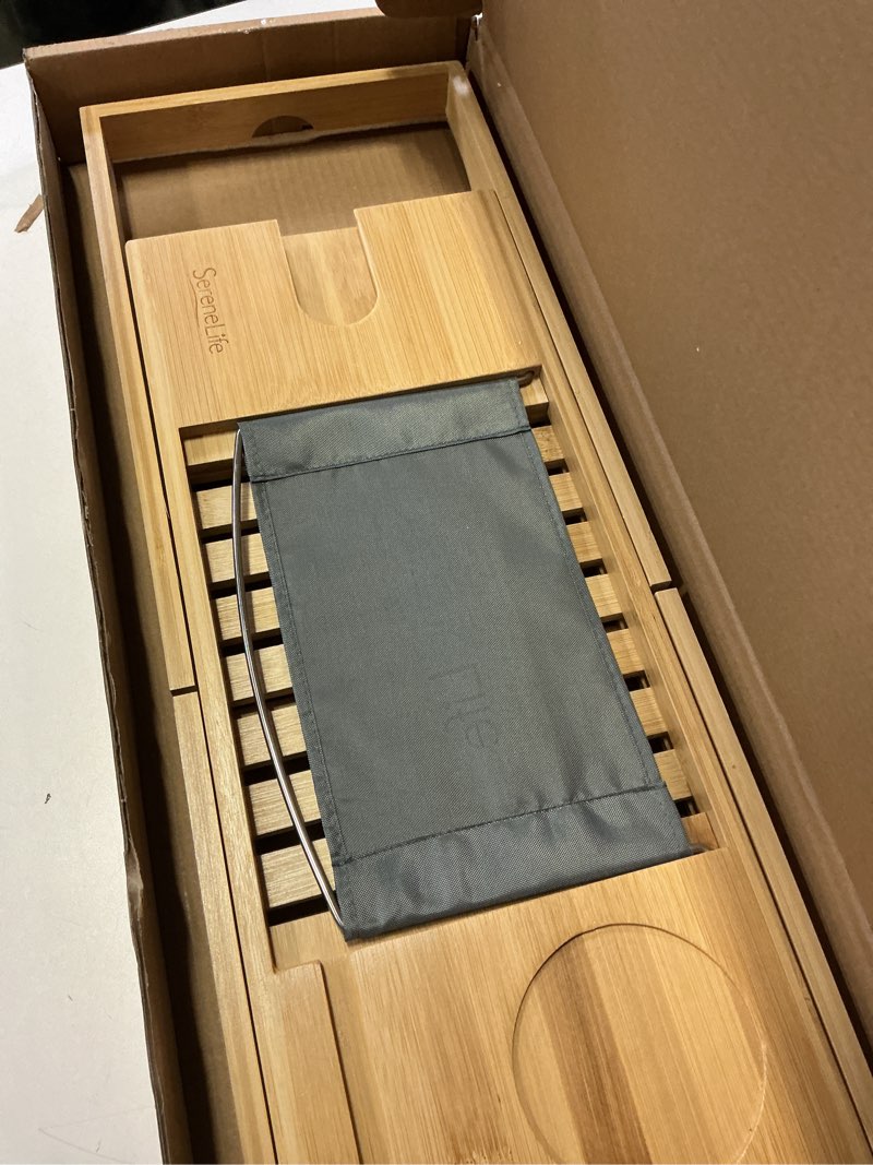 Condition photo showing Good Condition for SereneLife Premium Bathtub Tray Caddy, Expandable Bath Tray, Unique House Warming Gifts, Gift for Mom, Women, New Home, Wedding, Anniversary, Bridal Shower, Universal Fit for All Tub - Classic 1) Classic Modern