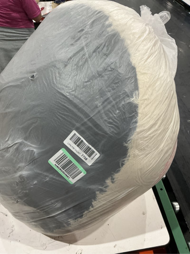 Condition photo showing As Is for bedsure calming dog bed for extra large dogs - donut washable large pet bed, anti-slip round fluffy plush faux fur dog bed, fits up to 120 lbs pets, ivory beige, 45 inches 45"l x 45"w x 10"th ivory beige