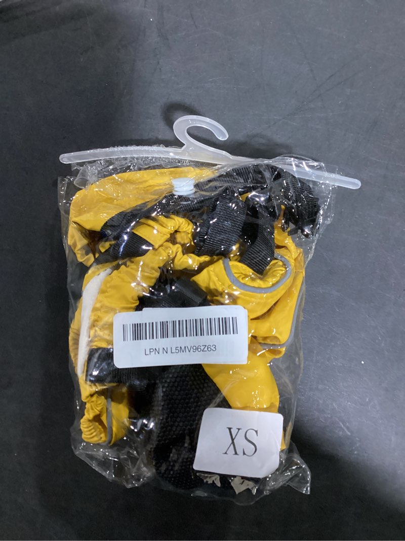 Condition photo showing New/Like New for Dog Paw Boots Leggings Waterproof, Suspender Booties for Dogs Anti-Slip, Pet Paws Protector Dirty-Proof,Dog Snow Pants Shoes for Outdoor Walking Running Hiking Winter Pants Boots Yellow XL