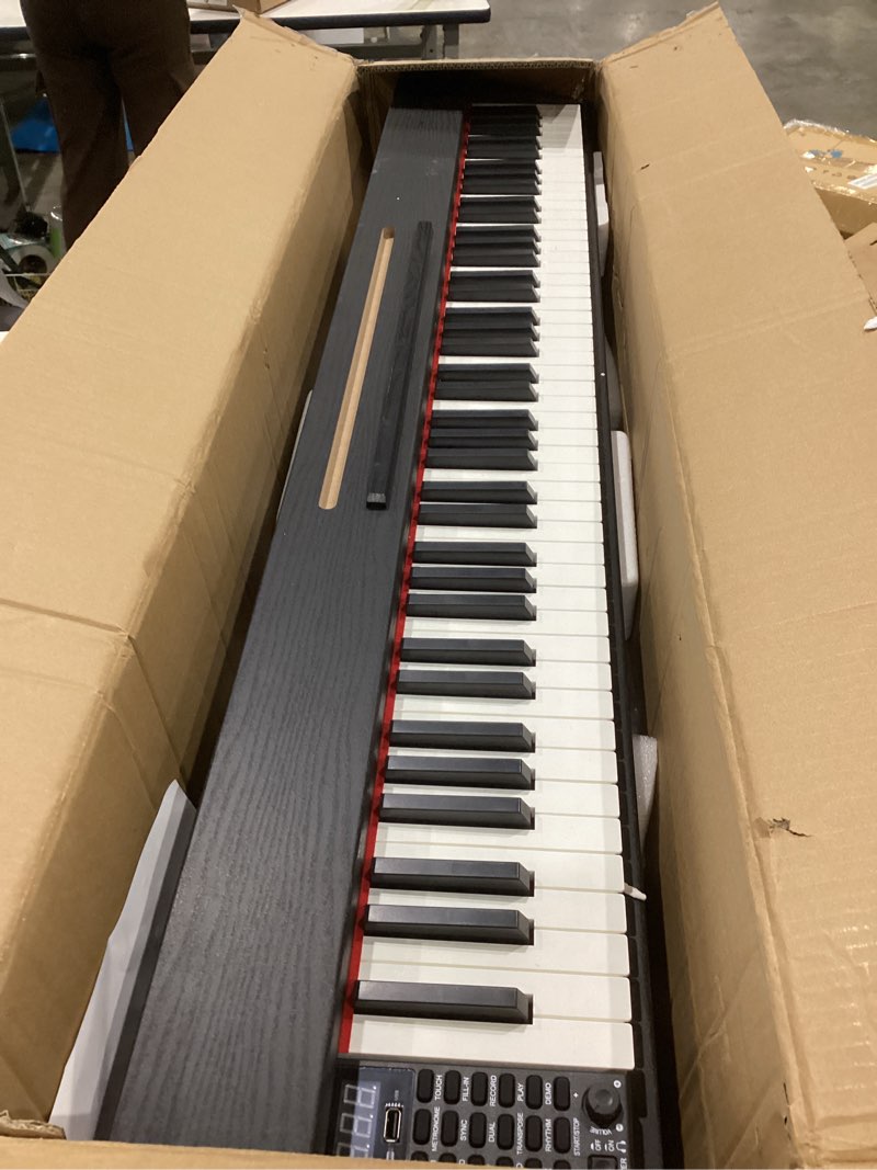 Condition photo showing Good Condition for digital piano 88 key semi weighted keyboard,full-size electric piano for beginners,with sheet music stand,pedal,power adapter,headphone mode,usb-midi (matte black)