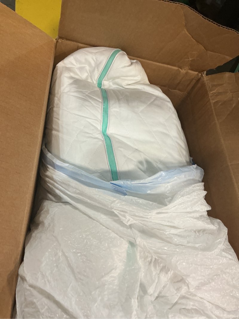 Condition photo showing As Is for tuft & needle down alternative standard size pillow set — support for back or side sleepers — hypoallergenic polyester fill within a 100% cotton shell— standard 100 by oeko-tex certified down alternative pillow set of 2 standard