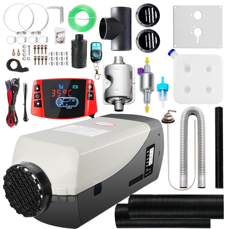wayska diesel air heater 12v, 15l tank, diesel heater 8kw, muffler, diesel parking heater with lcd m