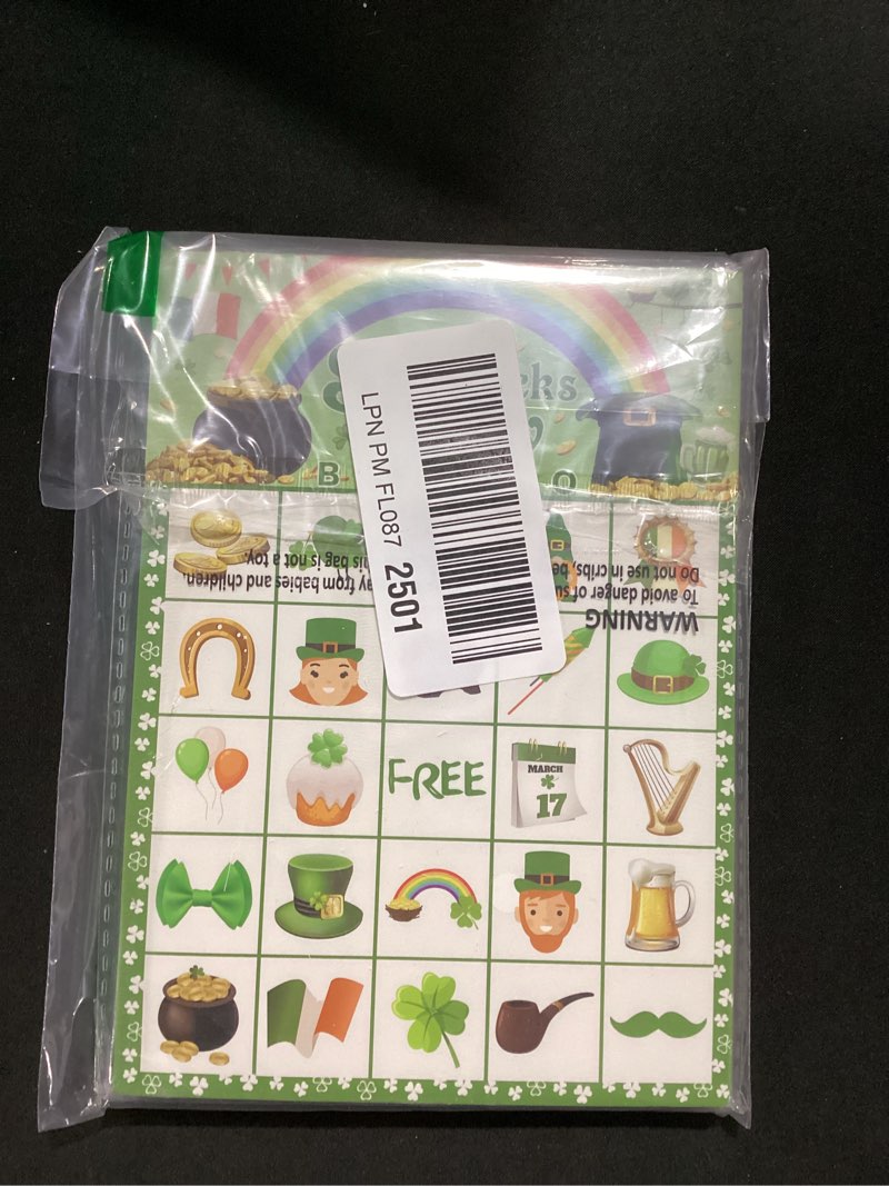 Condition photo showing Good Condition for miss fantasy st patricks day bingo games for kids activity 24 players st patricks bingo card for adults/kids st patricks day party school classroom family activities