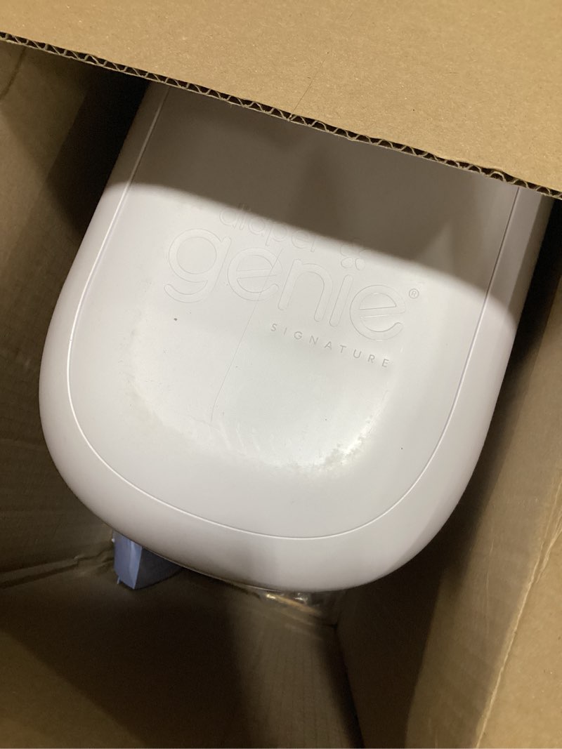 Condition photo showing Good Condition for diaper genie essence pail, white with 18 easy roll refill bags