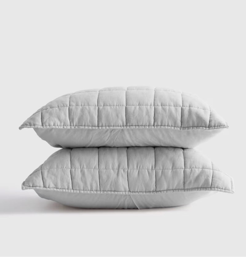 European Linen Box Quilted Sham Set (20 in x 26 in )