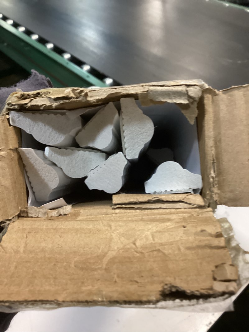 Condition photo showing Good Condition for 3 set accent wall molding kit premade wainscoting panels wall molding peel and stick panel white pre cut trim for walls picture frame molding for home decoration(16 x 24 inch) 3 16 x 24 inch