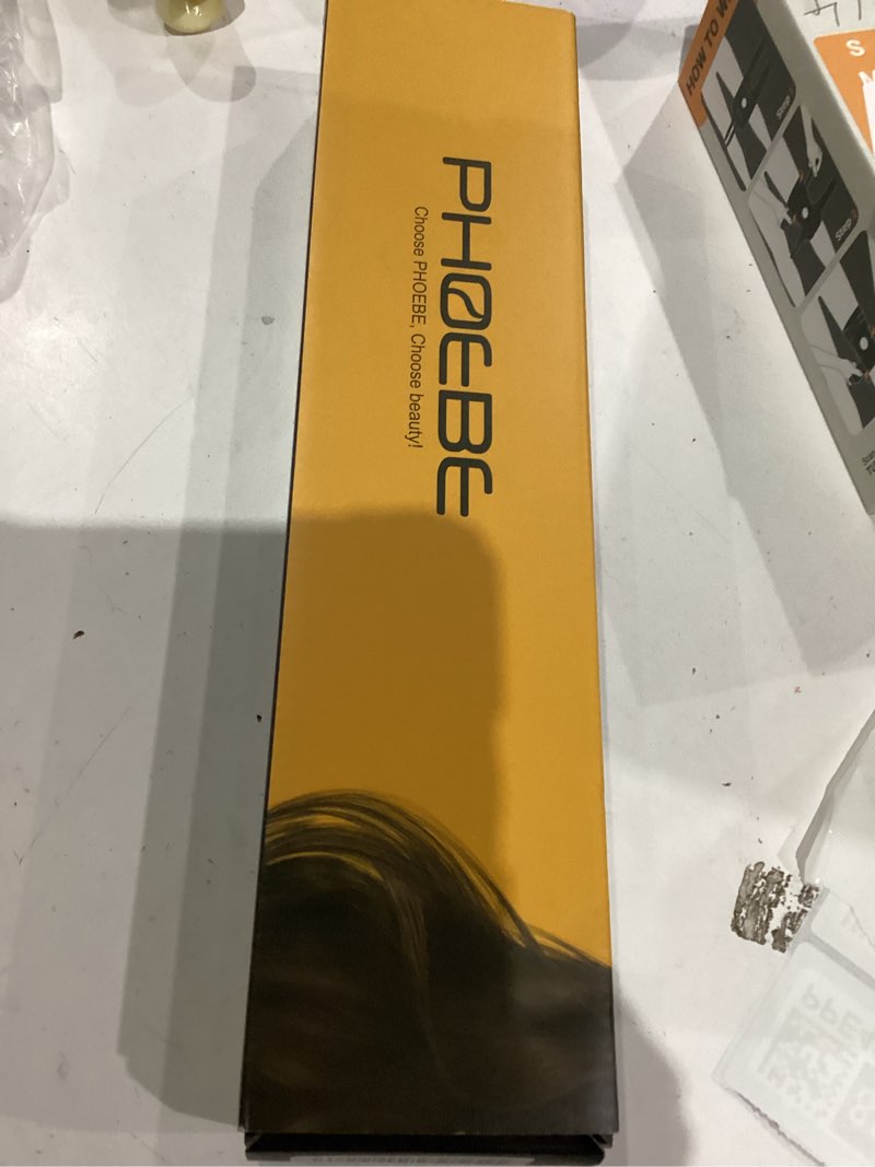 Condition photo showing As Is for phoebe curling iron brush anti-scald bristles instant heat up dual voltage ceramic tourmaline ionic hair curling wand for all hair types (1 inch)