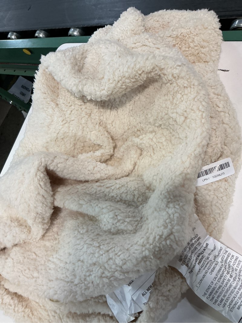 Condition photo showing As Is for Delta Children Cozee Sherpa Chair, Cream Standard Cozee Cream