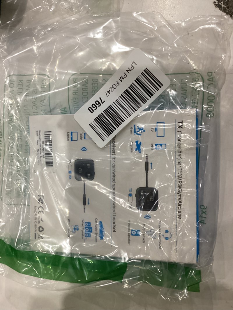 Condition photo showing As Is for 2026 Pro Bluetooth 5.4 Transmitter Receiver, 2-in-1 Wireless Audio Adapter for Airplane/TV/PC/Gym - Dual Link Headphone, Low Latency, Battery Display, Built-in Mic, 30H Playtime, Aviation Metal Frame Black