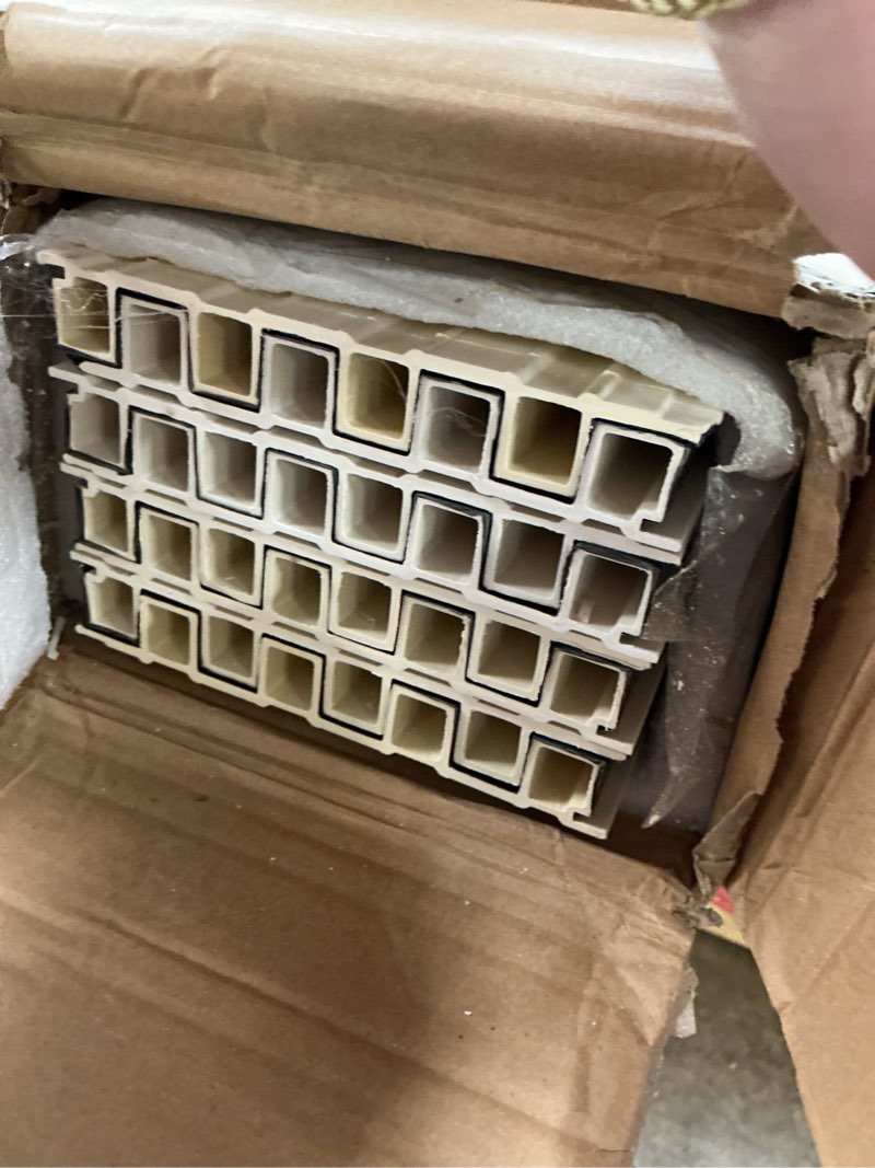 Condition photo showing Good Condition for wpc slat wall paneling, modern accent 3d wall panels, 8-piece 94.5" x 6.3" tv wall panel, bedroom, l