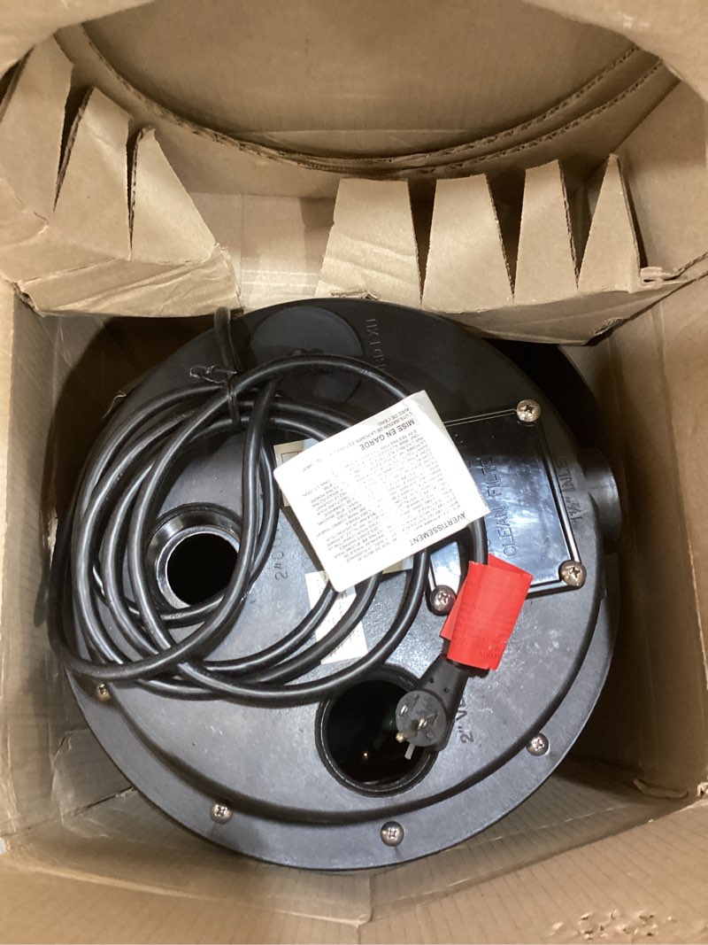 Condition photo showing As Is for little giant wrs-6 115-volt, 1/3 hp, 2760 gph under sink drainosaur automatic sump system with big john 6-cia sump pump, 5-gallon tank and 10' cord, black/blue, 506055 5-gallon, 1/3 hp