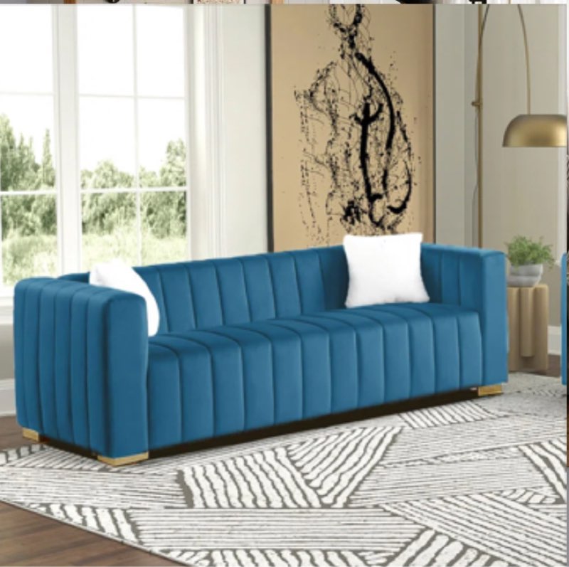 Clifford 87'' Velvet Square Arm Sofa (Incomplete, Box 1/2 )