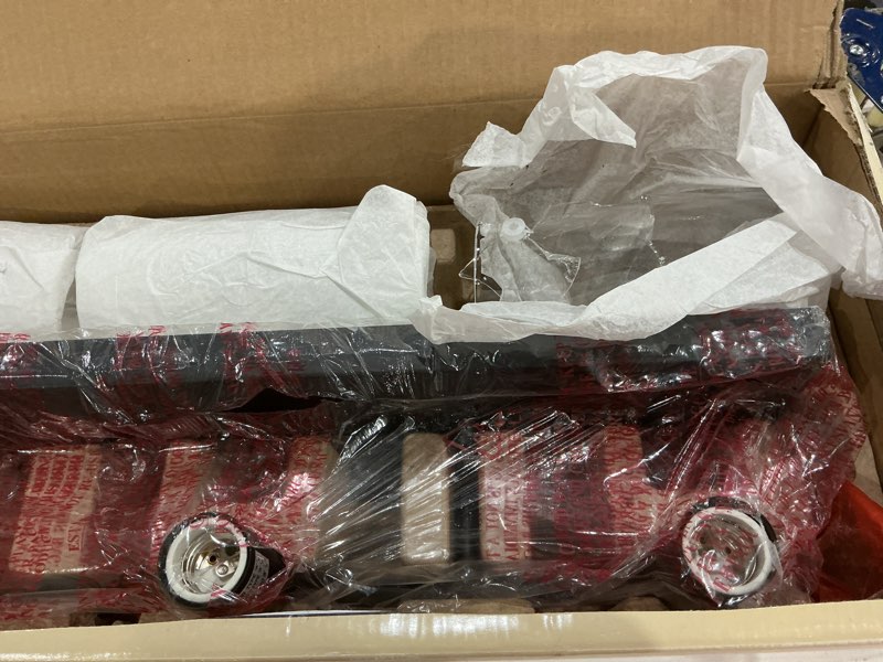 Condition photo showing As Is for allen + roth yuma 29.94-in 4-light matte black led, transitional vanity light bar