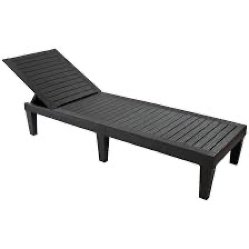 Plastic wooden design sun lounger