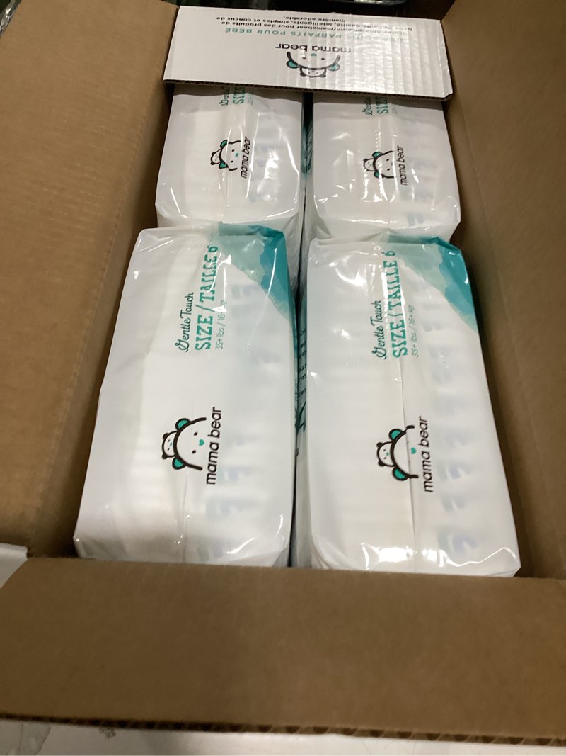 Condition photo showing New/Like New for amazon brand - mama bear gentle touch diapers, size 6, 108 count (4 packs of 27) size 6 (108 count)