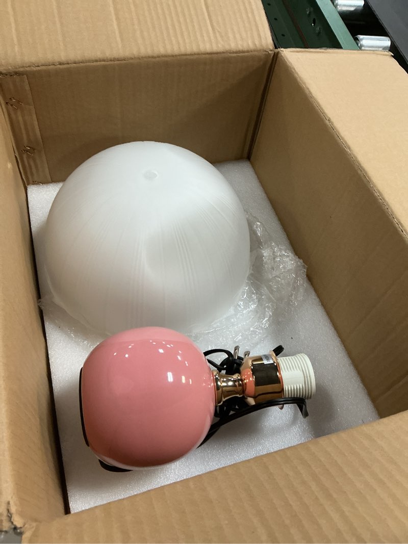 Condition photo showing Good Condition for Flashine Ceramic Table lamp, Modern Bedside Lamps Pink Mid Century Vintage Desk Lamp Retro Glass Mus