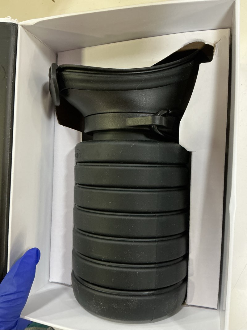 Condition photo showing Good Condition for peesport premium pee bottle, portable urinal for men & women, leakproof collapsible silicone travel urinal 1000ml, spill proof, car camping bedside, seen on shark tank