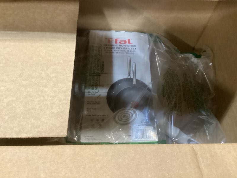 Condition photo showing New/Like New for T-Fal Refresh Ceramic Frying Pans Nonstick 12 Inch Skillet, Oven Safe to 350°F, Cookware with Stay-Cool Handle, Moon Grey 12-Inch Ceramic Fry Pan Gray