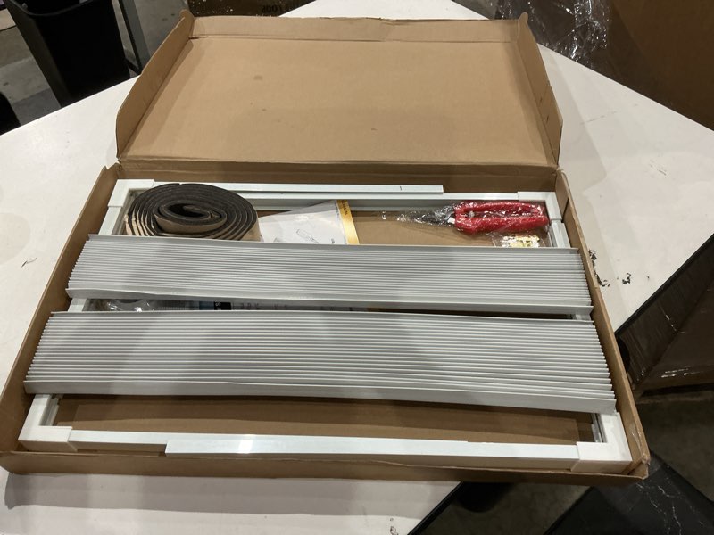 Condition photo showing As Is for window air conditioner side panels with frame,adjustable extra wide air conditioner side panels fits most 14,000-22,000 btu window ac units,window ac side panel curtain kit,2 pack fits for 14,000-22,000 btu ac units