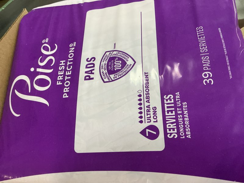 Condition photo showing New/Like New for Poise Incontinence & Postpartum Pads for Bladder Leaks, 7 Drop Ultra Absorbency, Long Length, 78 Count, Packaging May Vary Long 78