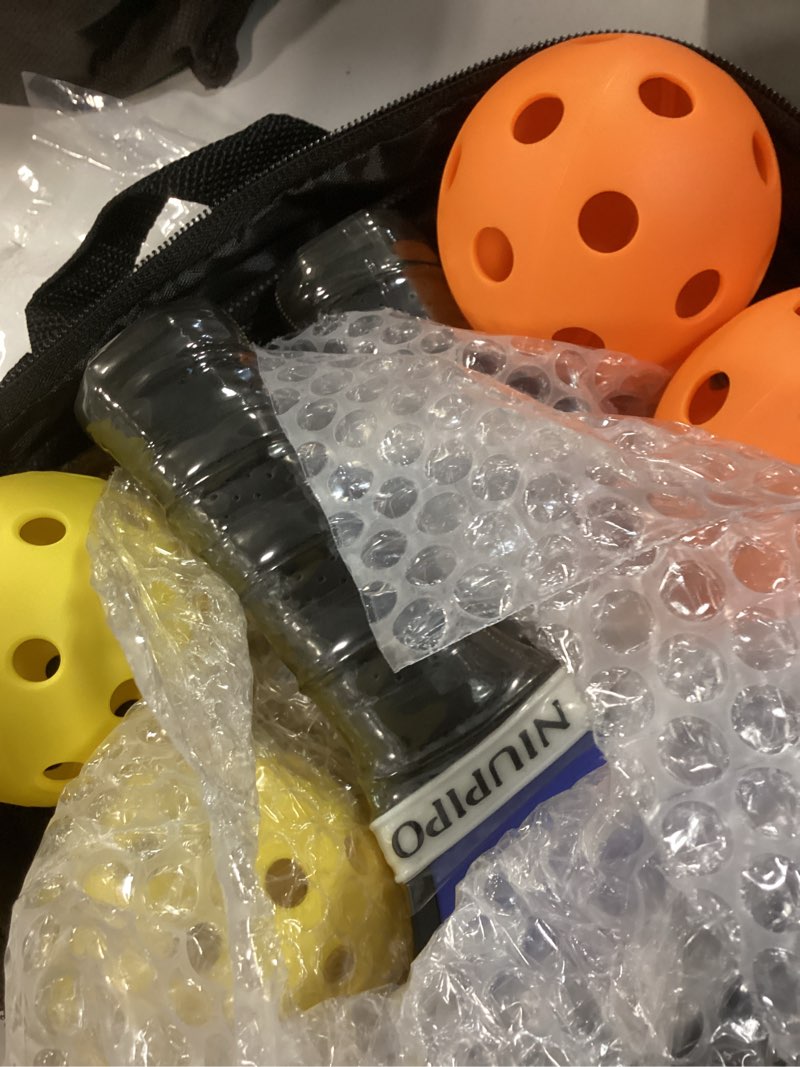 Condition photo showing Good Condition for niupipo Pickleball Paddles Set of 2/4/1, USAPA Approved Graphite Carbon Fiber Pickleball Rackets, Polypropylene Honeycomb Core, Cushion 4.72In Grip, Bag/Cover, Pickle Ball Paddle Set for Men Women Black & Blue